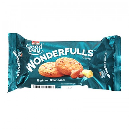 BRITANNIA GOOD DAY WONDERFULLS 75GM (BUTTER AND ALMOND)